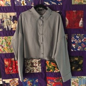 Checkered oversize crop top for @brittanyherr406